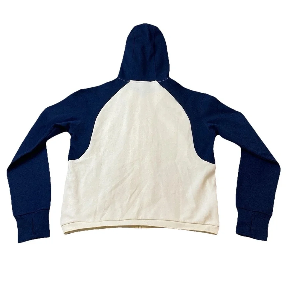 Oakley Pursuit Cruise Full Zip Hoodie Womens Sz S Cream Navy Blue Activewear Run - Picture 2 of 9